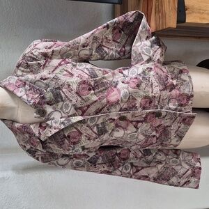 Christopher & Banks Cotton Stretch- Eiffel Tower Hotel Carpeaux Jacket Sz XL